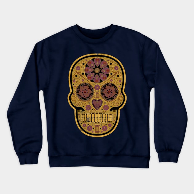 Mexican Sugar Skull Peanut Butter Marrow Crewneck Sweatshirt by DanielLiamGill